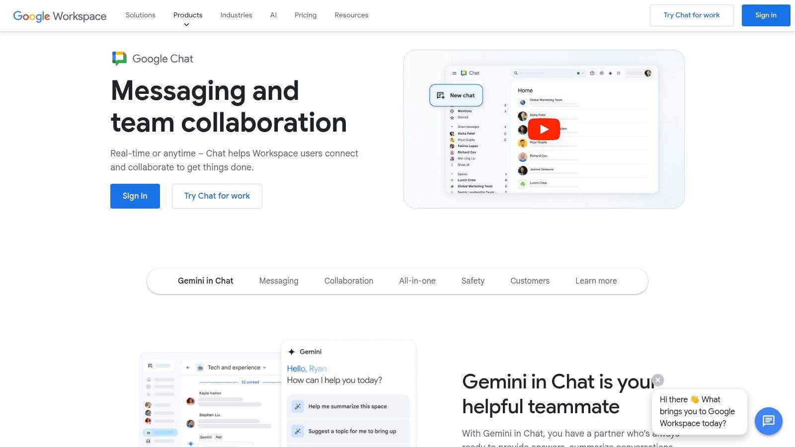 Google Chat product page (official)