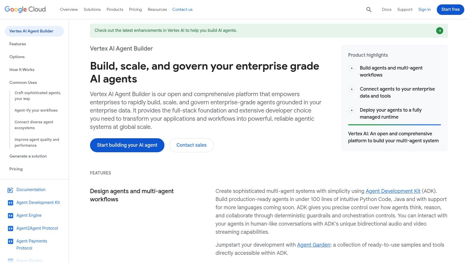 Google Vertex AI Agent Builder