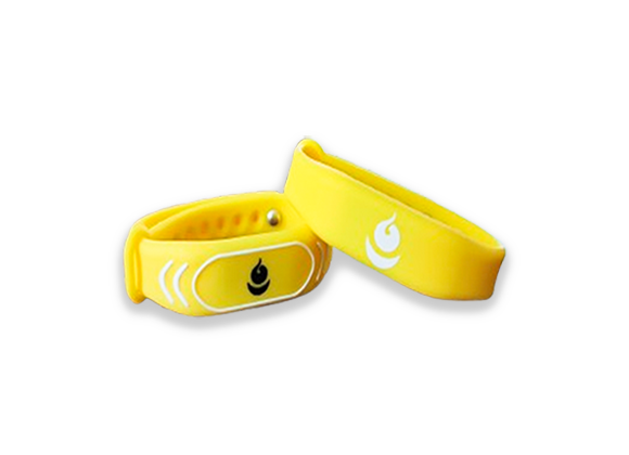 Smart NFC wristband for the Guru App edge device, enabling seamless user identification and interaction.
