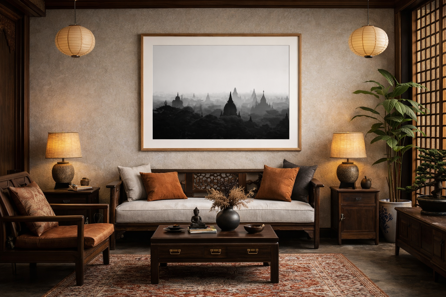 Fine Art Druck eingerahmt an der Wand