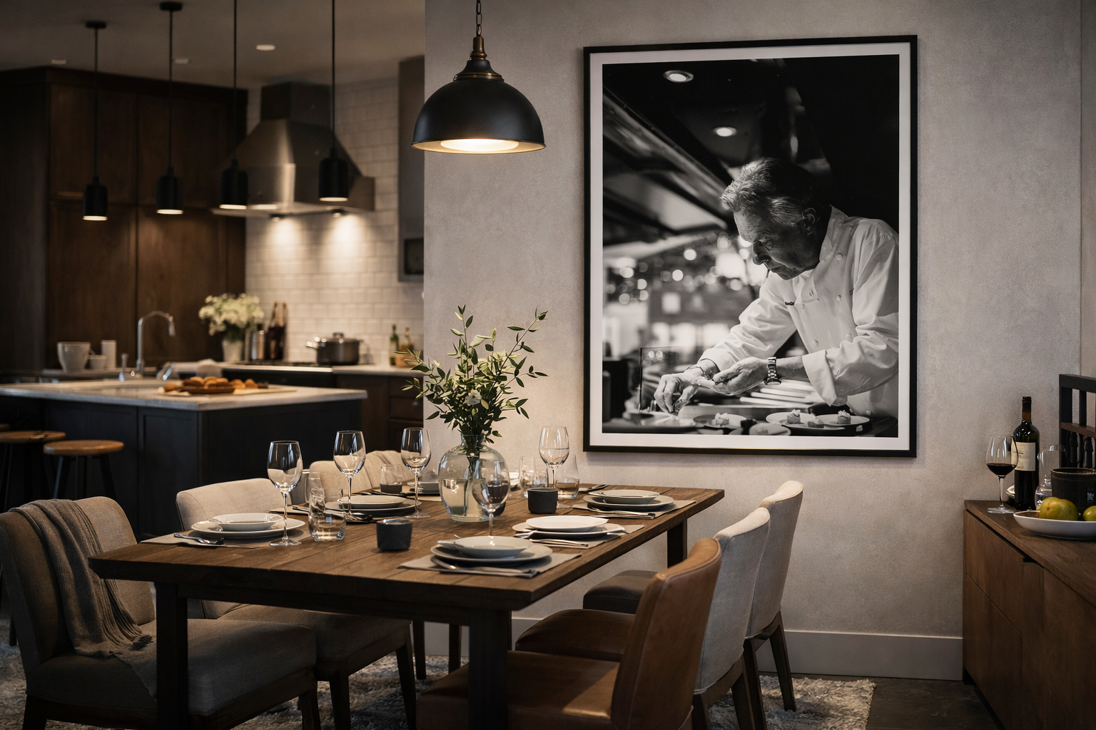 Fine Art Druck eingerahmt an der Wand