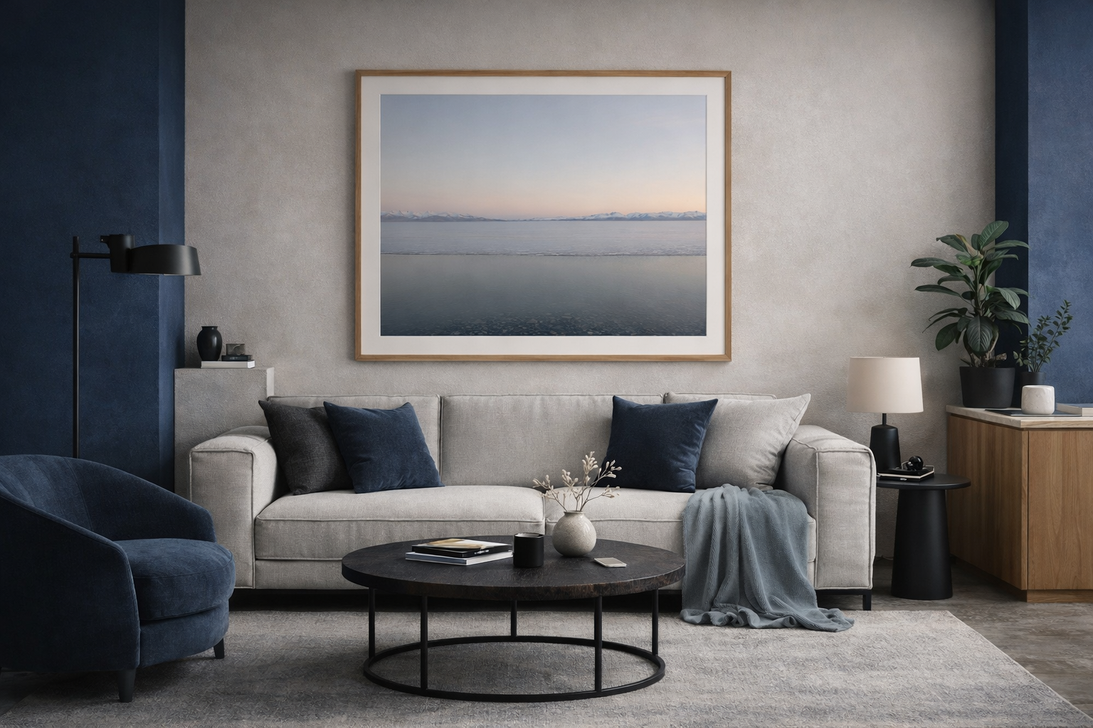 Fine Art Druck eingerahmt an der Wand