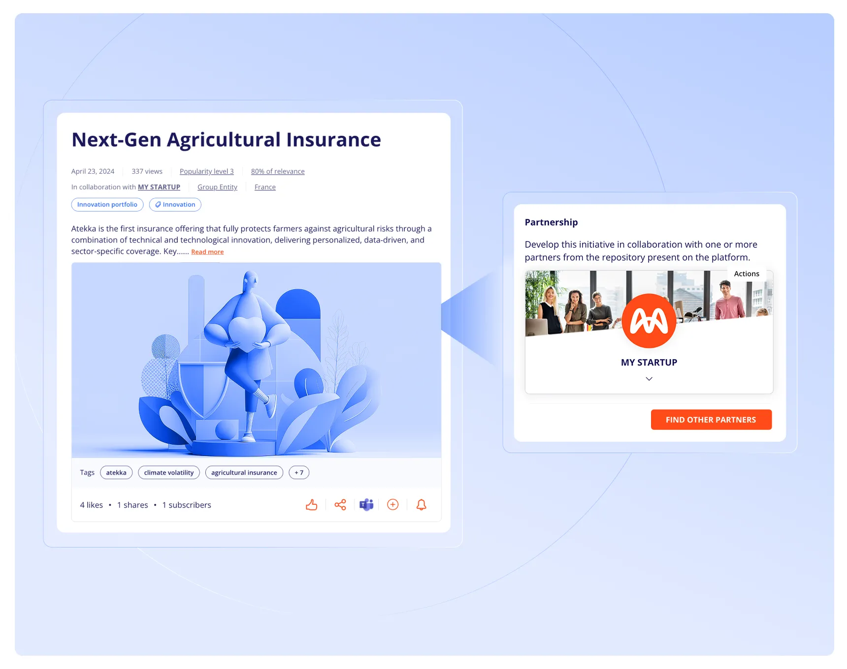 Project Overview: High-level view of an initiative developed with a startup partner.