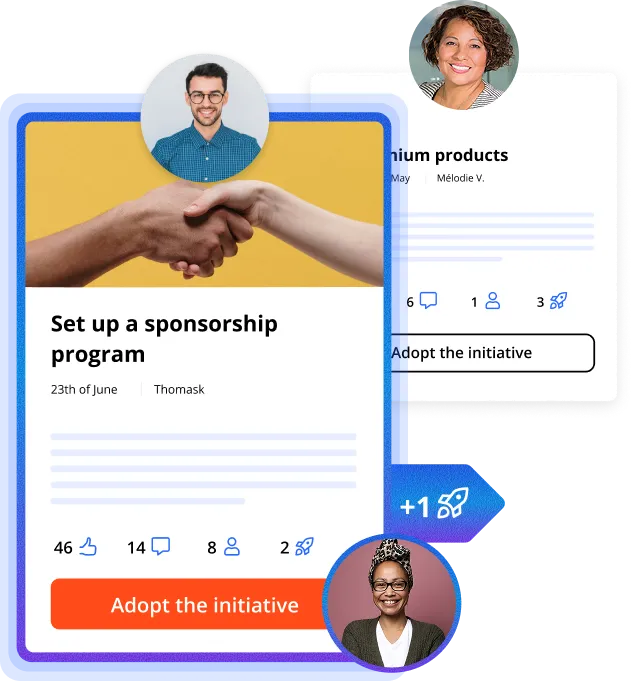 Features for scaling projects and fostering peer-to-peer initiative adoption.