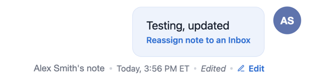 Edited note with Edit option