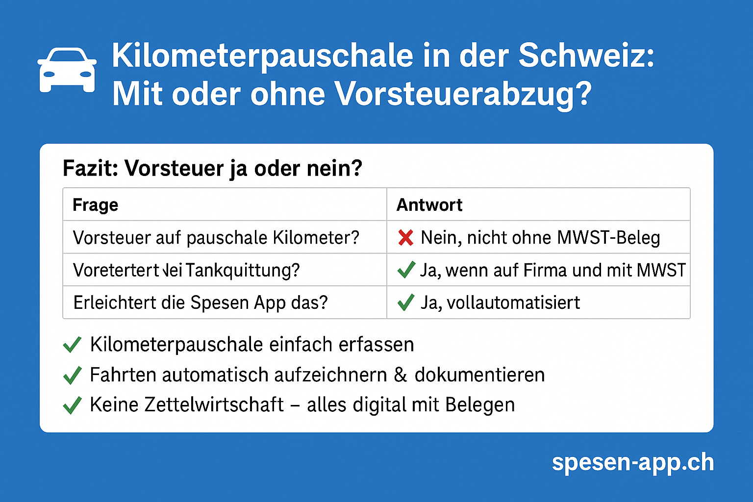 🚗 Kilometerpauschale: Mit oder ohne Vorsteuerabzug?