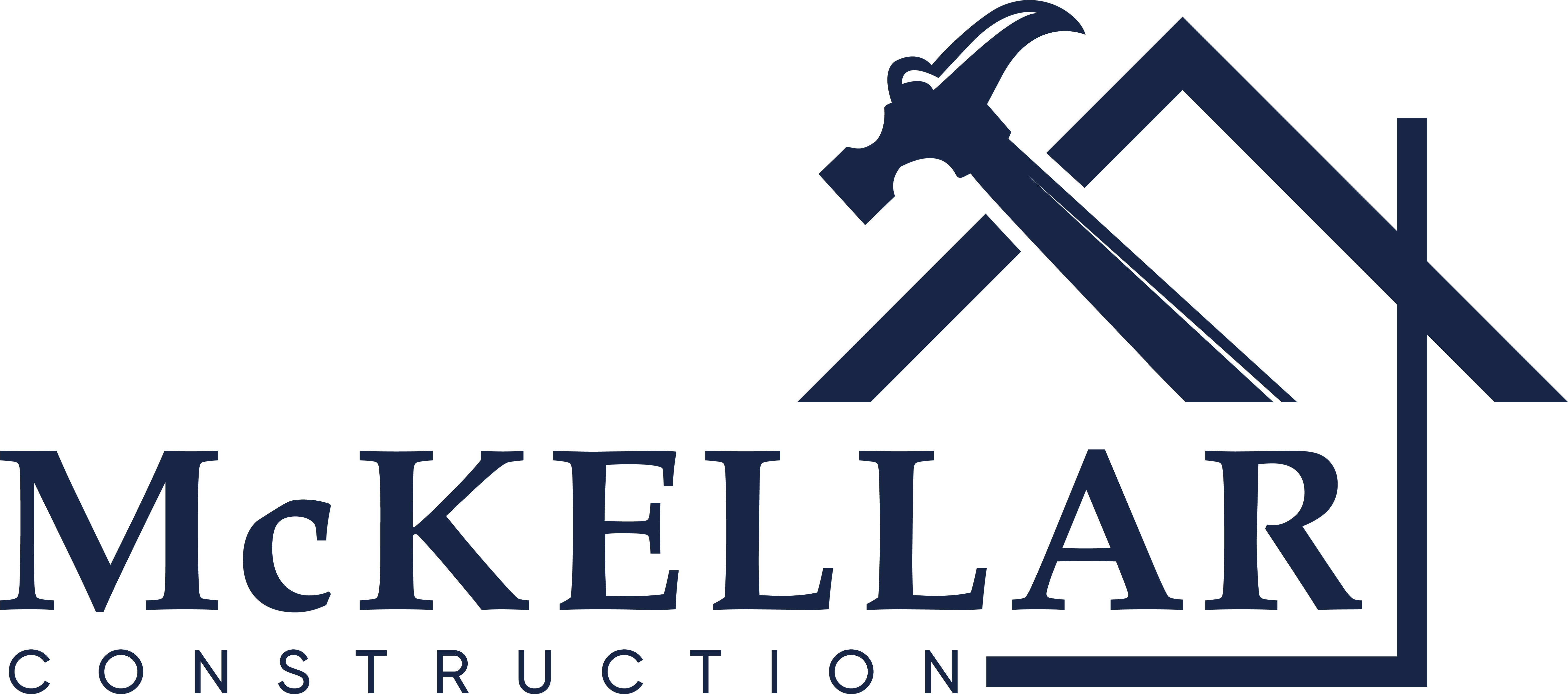 McKellar Construction logo with a house roof and hammer icon.