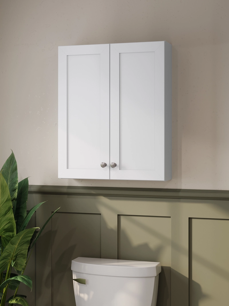 23" True White Shaker Bathroom Wall Cabinet 