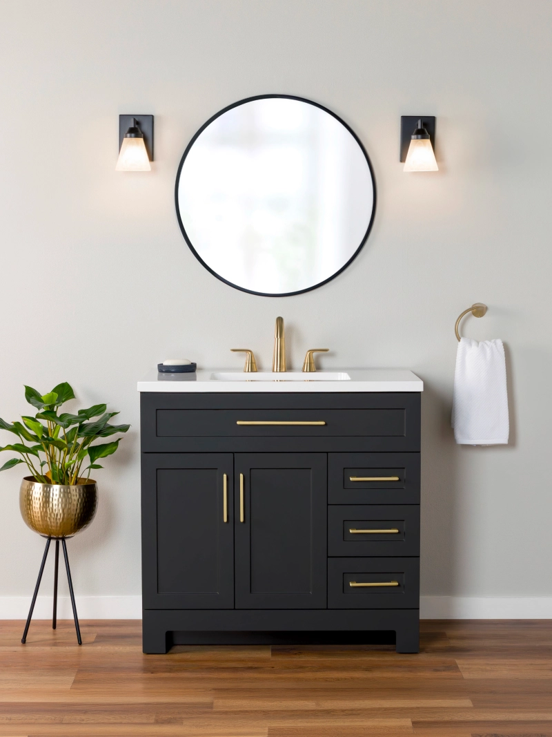 Cauley 36.5" Black Vanity with Top