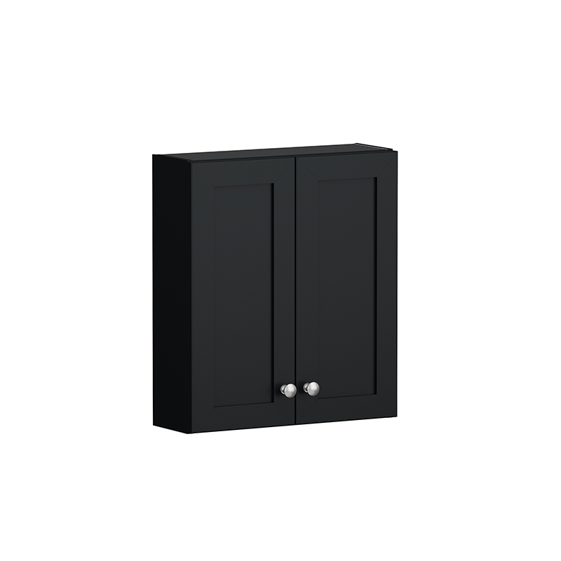 19" Black Shaker Bathroom Wall Cabinet 
