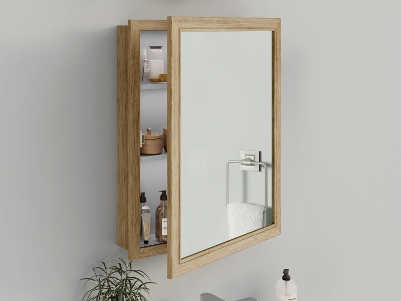 Style Selections 20” Sandstone Mirrored Medicine Cabinet
