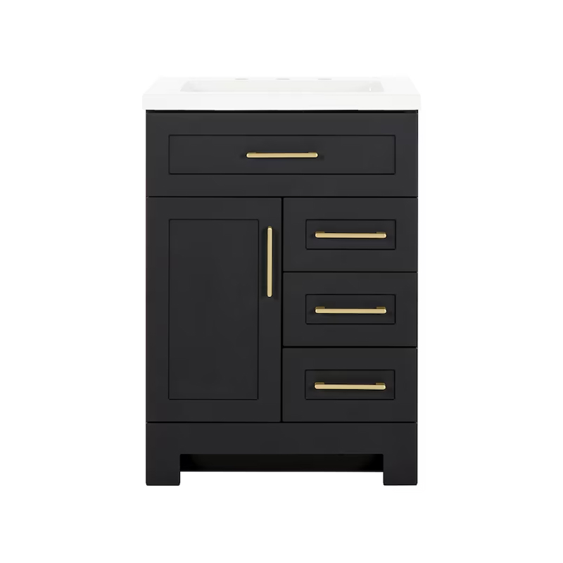 Cauley 24" Black Vanity with Top