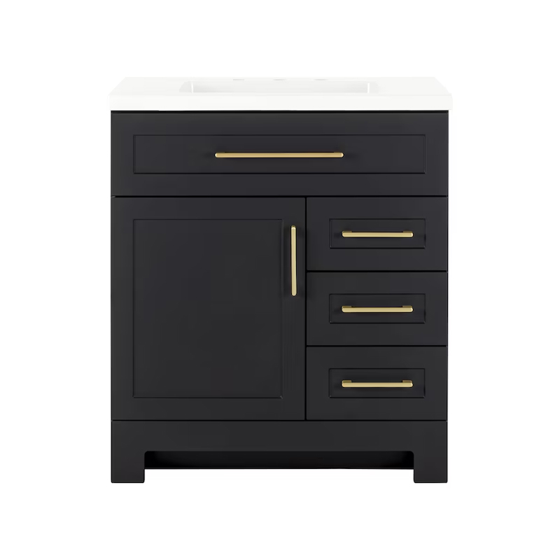 Cauley 30" Black Vanity with Top