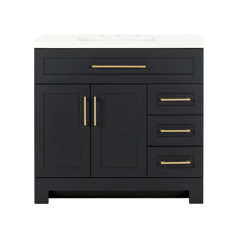Cauley 36" Black Vanity with Top