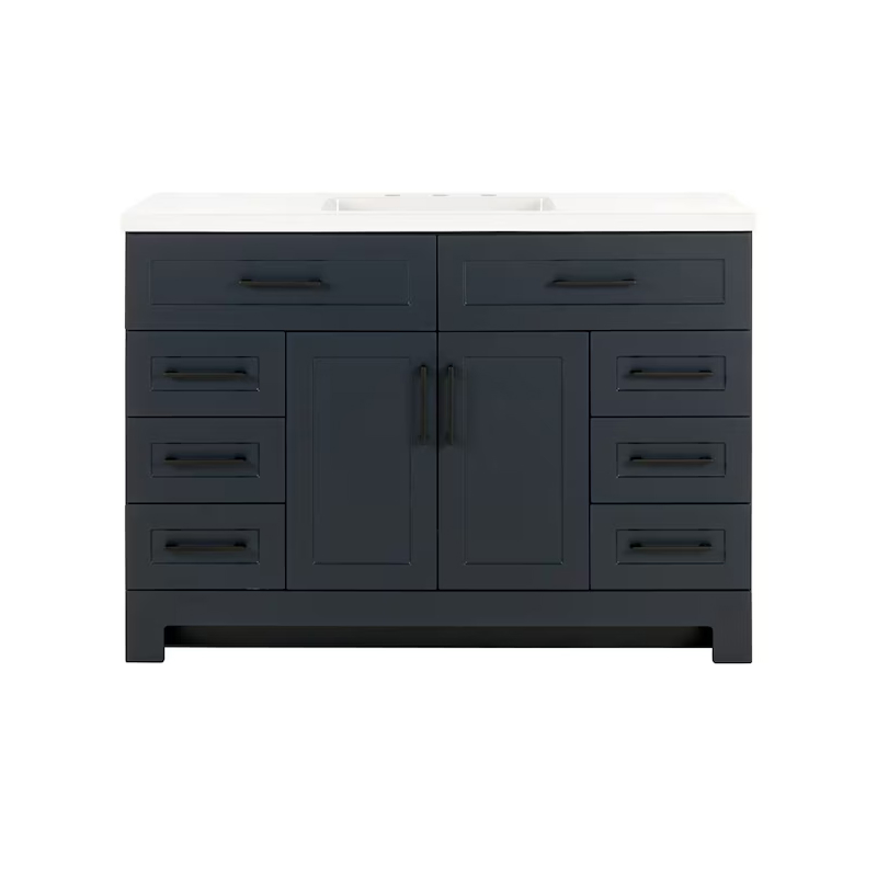 Cauley 48" Navy Blue Vanity with Top