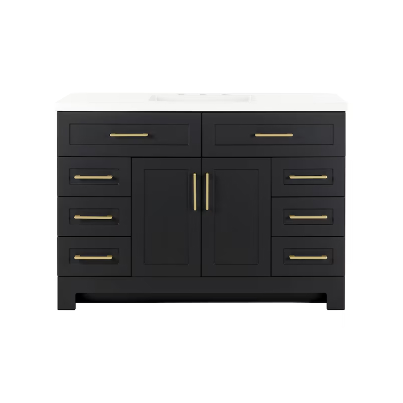 Cauley 48" Black Vanity with Top