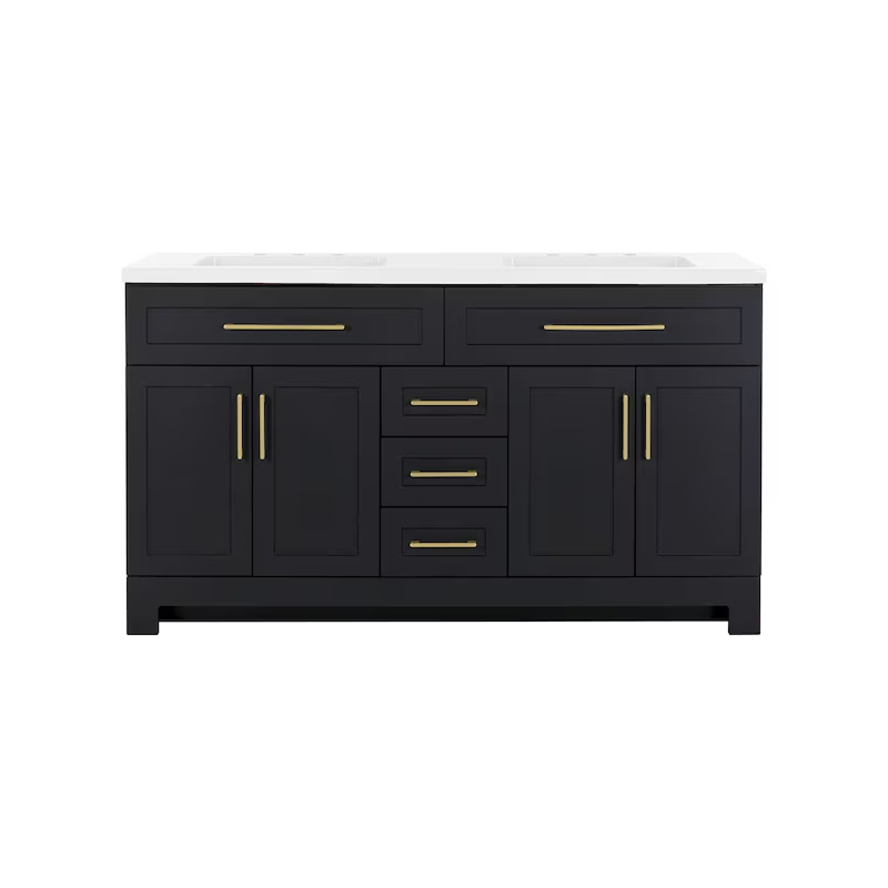 Cauley 60" Black Vanity with Top
