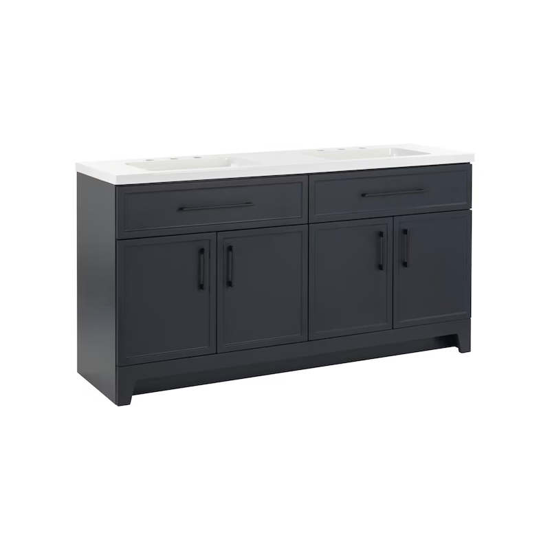 Potter 60" Navy Blue Vanity with Top