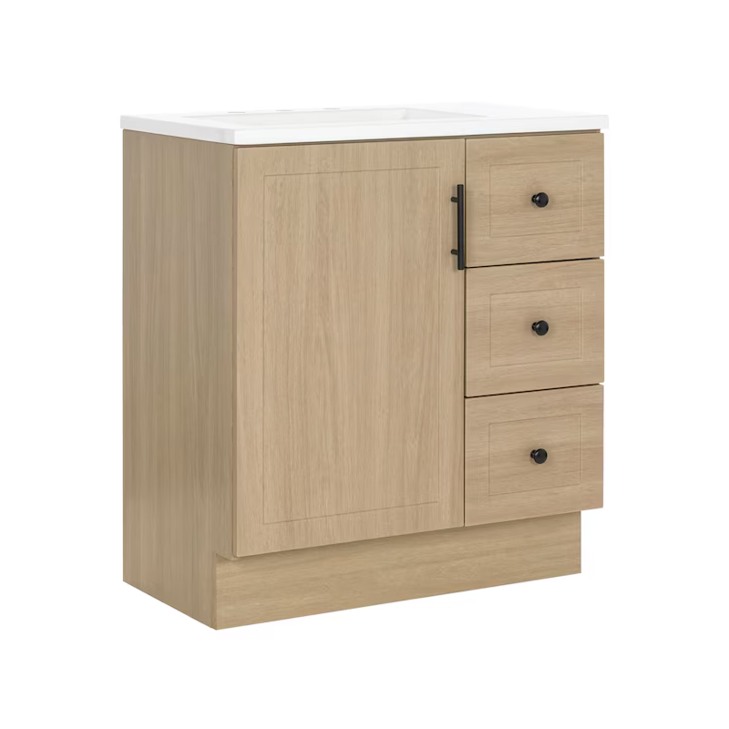 Davies 30" Beige Oak Vanity with Top