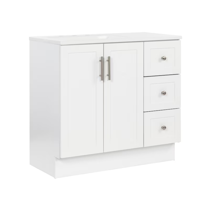 Davies 36" True White Vanity with Top