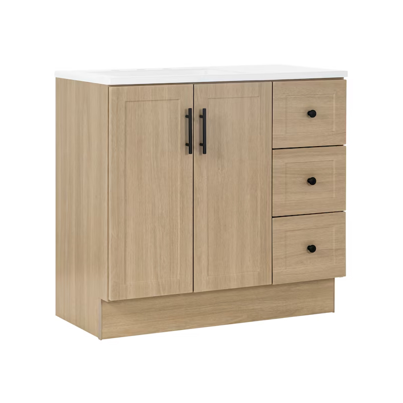 Davies 36" Beige Oak Vanity with Top