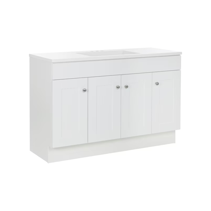 Dover 48" True White Vanity with Top