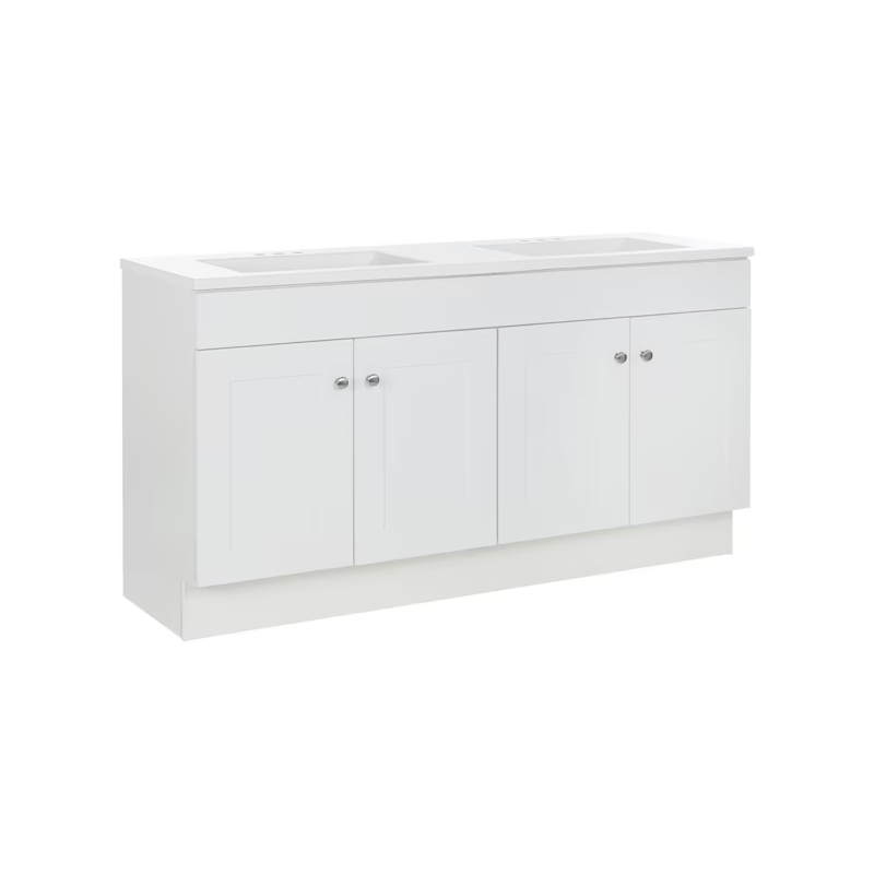 Dover 60" True White Vanity with Top