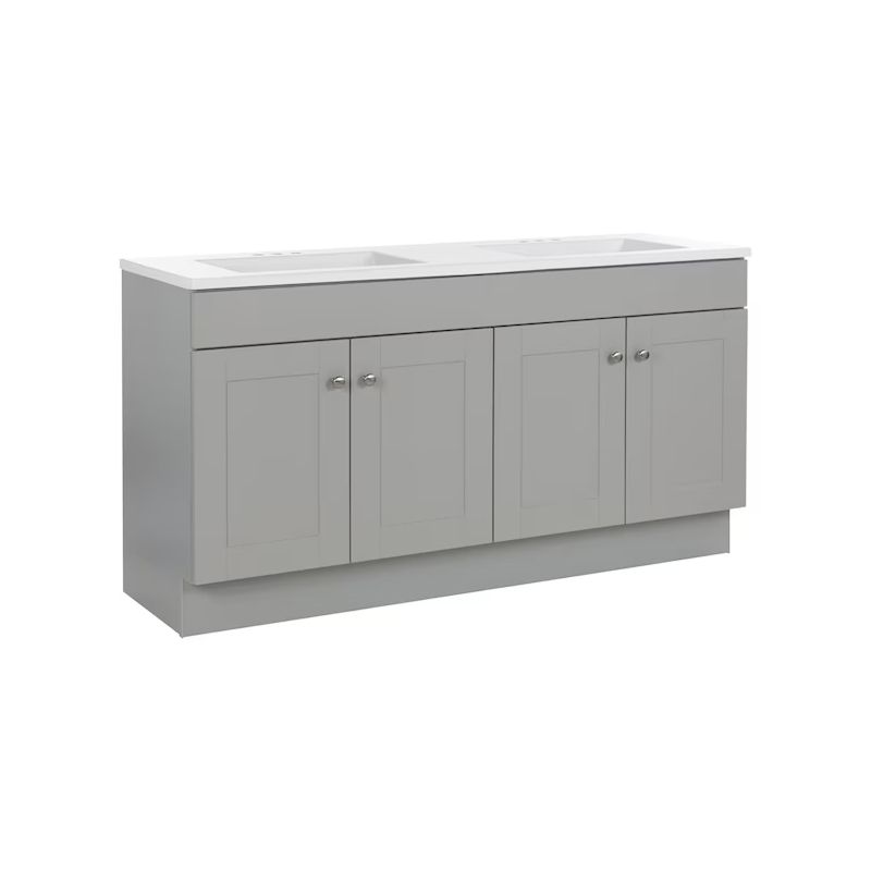 Dover 60" Light Gray Vanity with Top