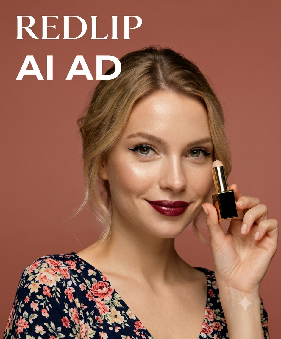Redlip Lipstick AI ad