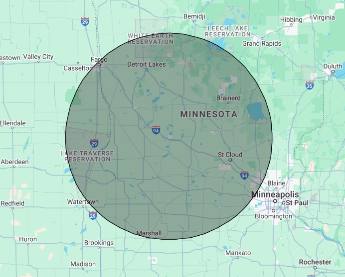 Map of service area
