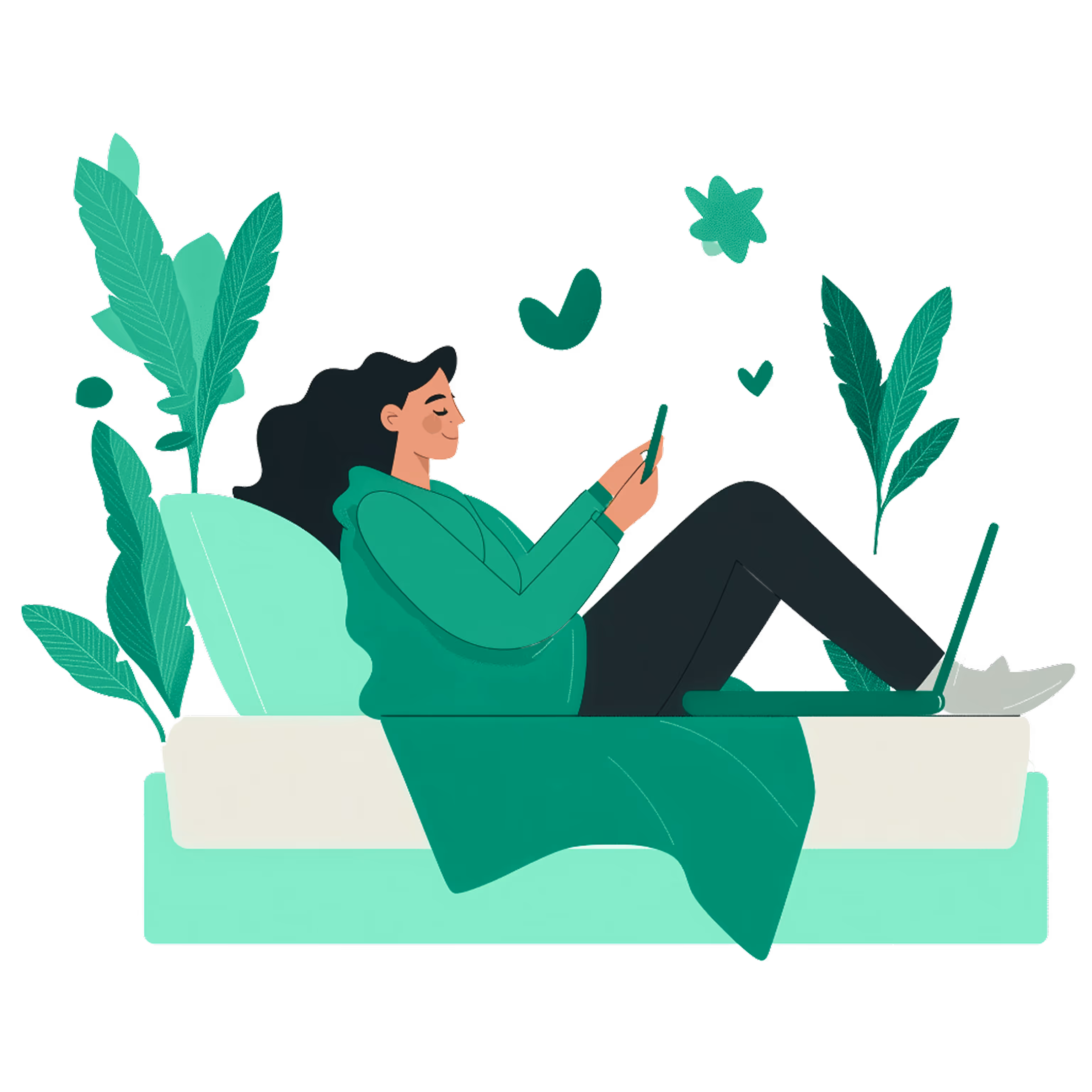 Woman laying on the bed