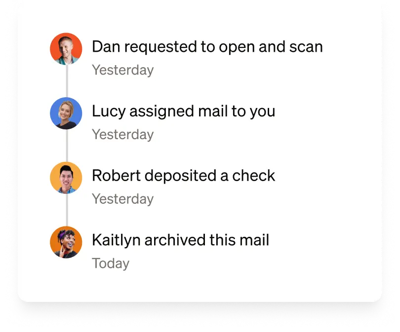 Stable change of address checklist showing completed government and compliance tasks including USPS mail forwarding and IRS form submission