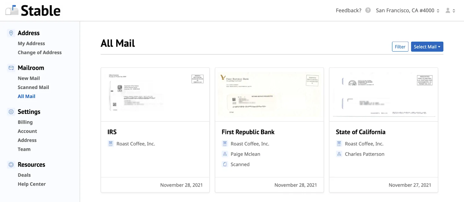 The Stable Dashboard “All Mail” view