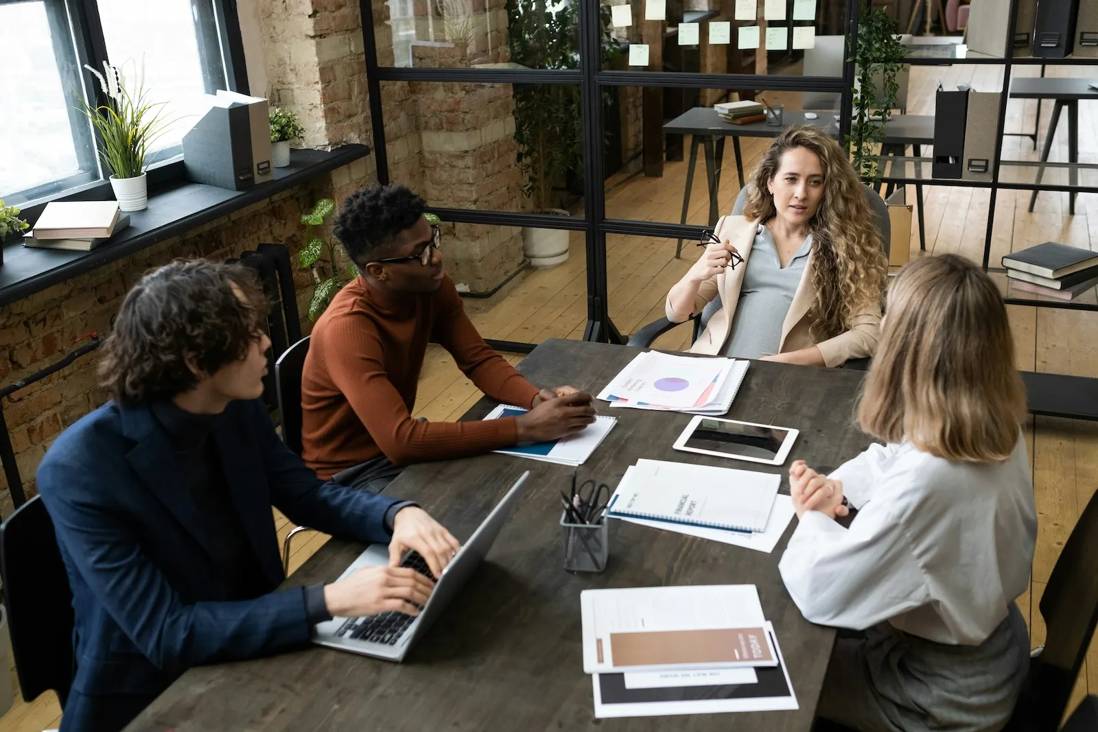 Team working on integrated risk management systems