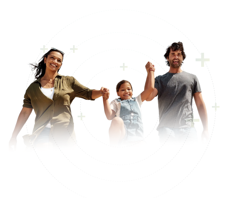 a family walking holding hands