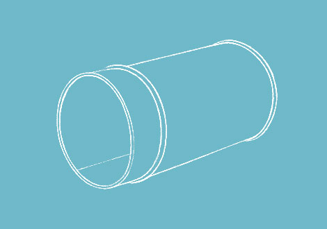 White line drawing of Duct sleeve