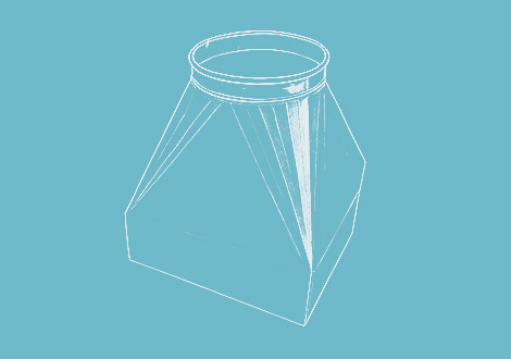 White line drawing of a Canopy Hood