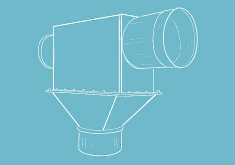 White drawing of a drop out box