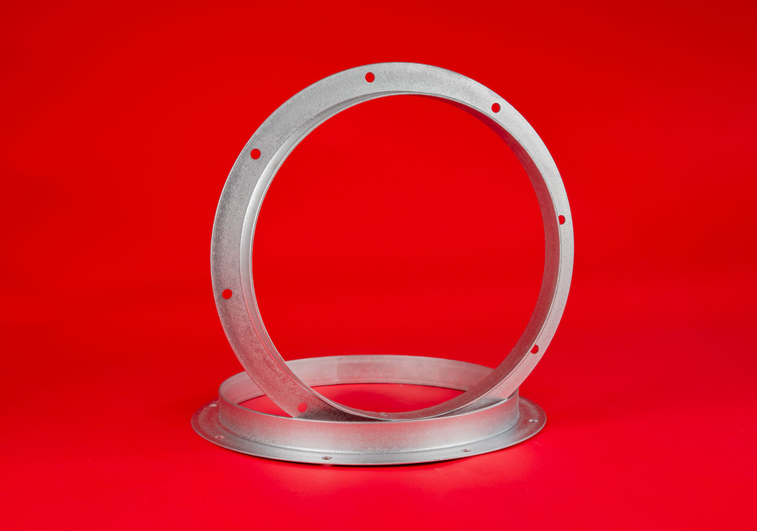 White line drawing of industrial duct angle flange