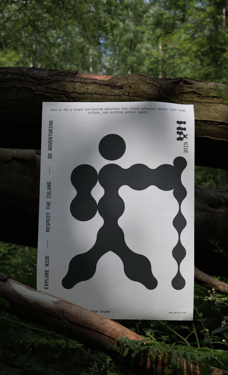 poster con icona sportiva sostenibile. prende spunto sempre dalla forma del corallo con le sue forme morbide