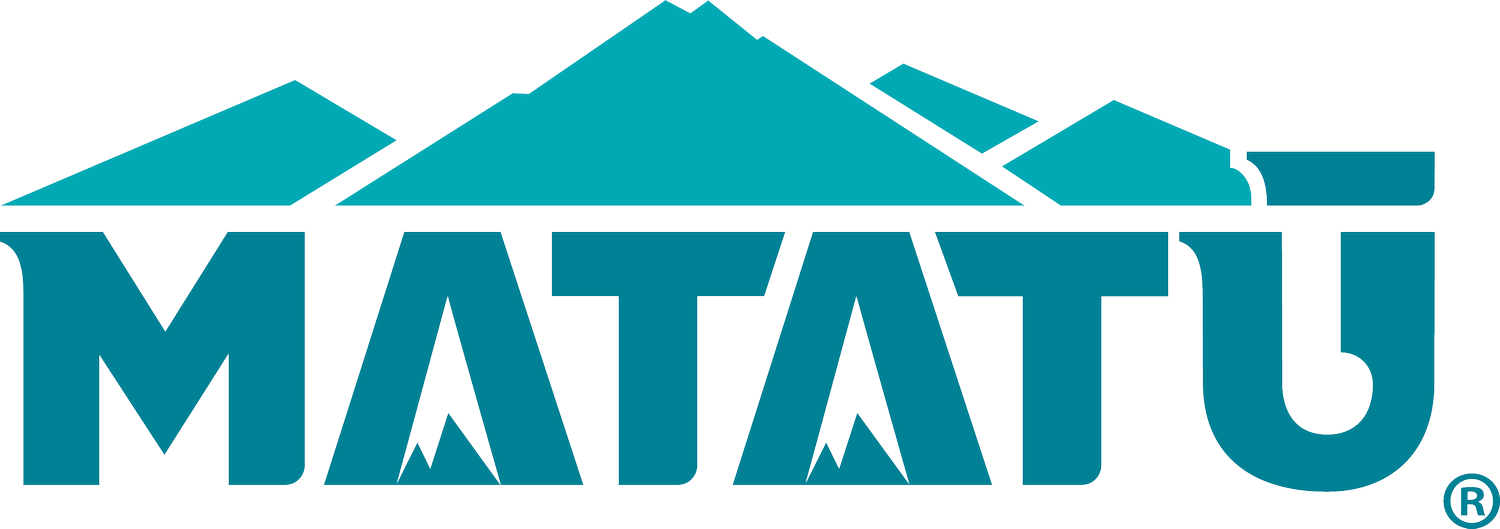 Matatu logo with blue and teal mountains