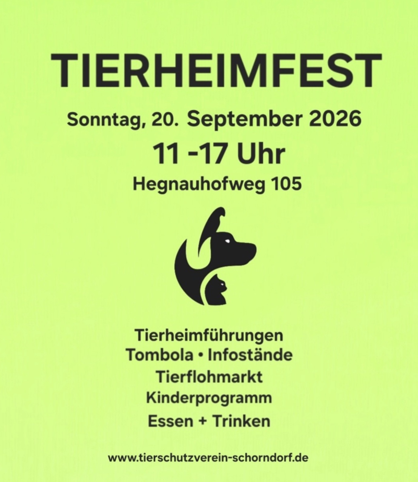 Social Media Beitrag: Tierheimfest: 20.09.26