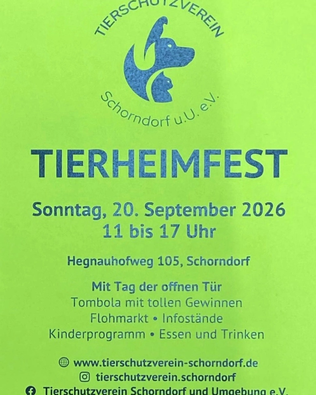 Social Media Beitrag: Tierheimfest