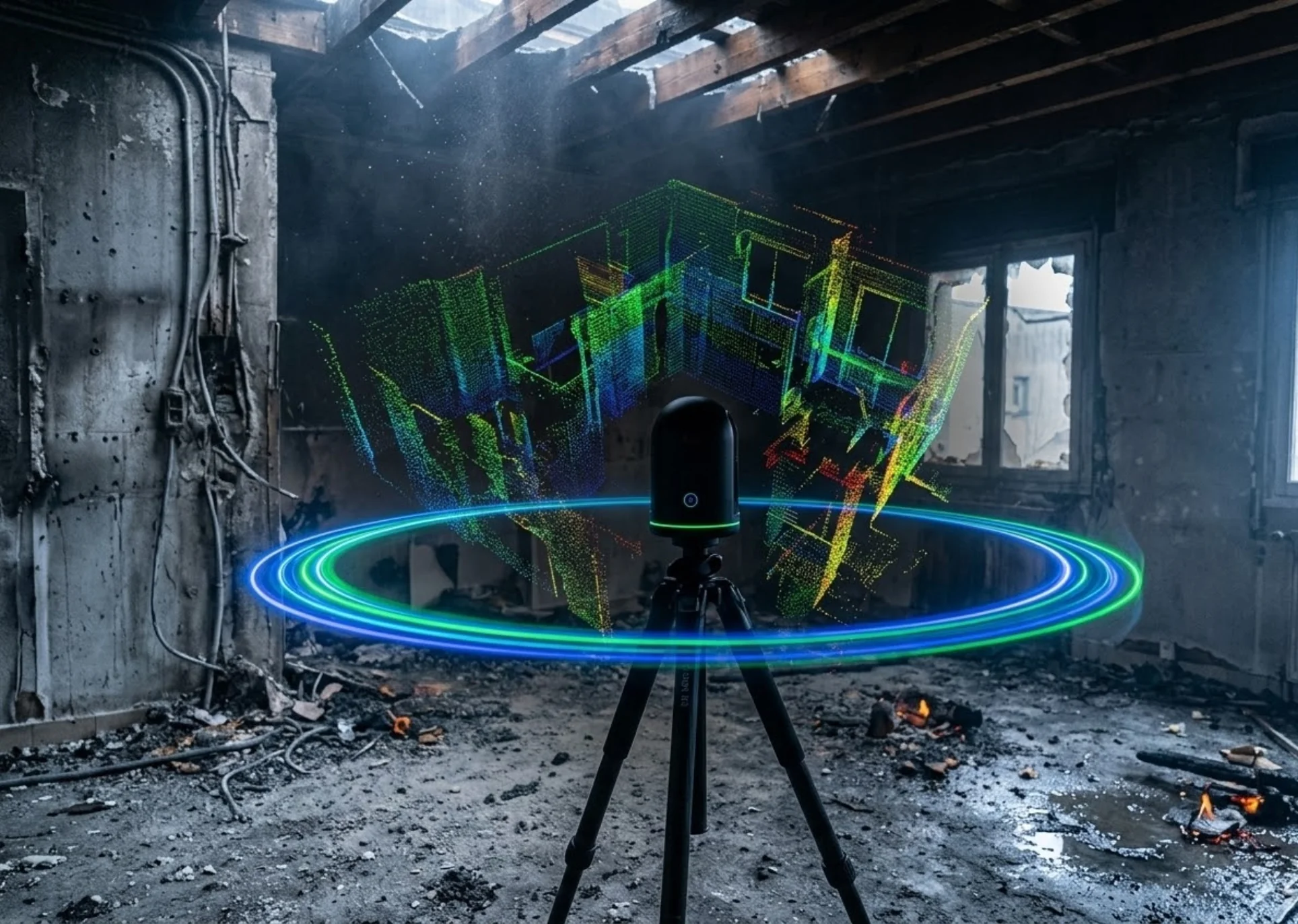 Scan 3D bâtiment sinistré