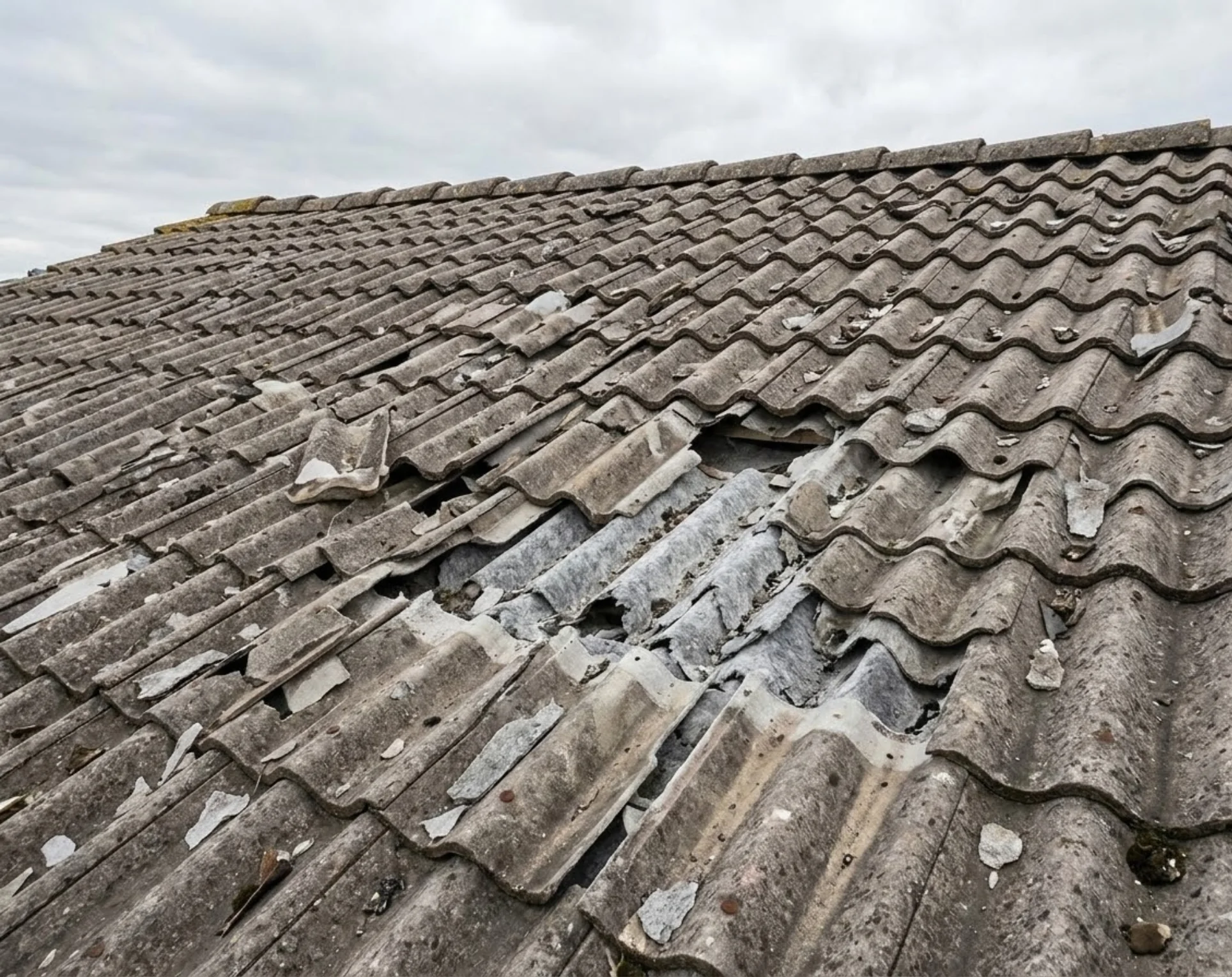 Sinistre grêle toiture fibres-ciment amiante