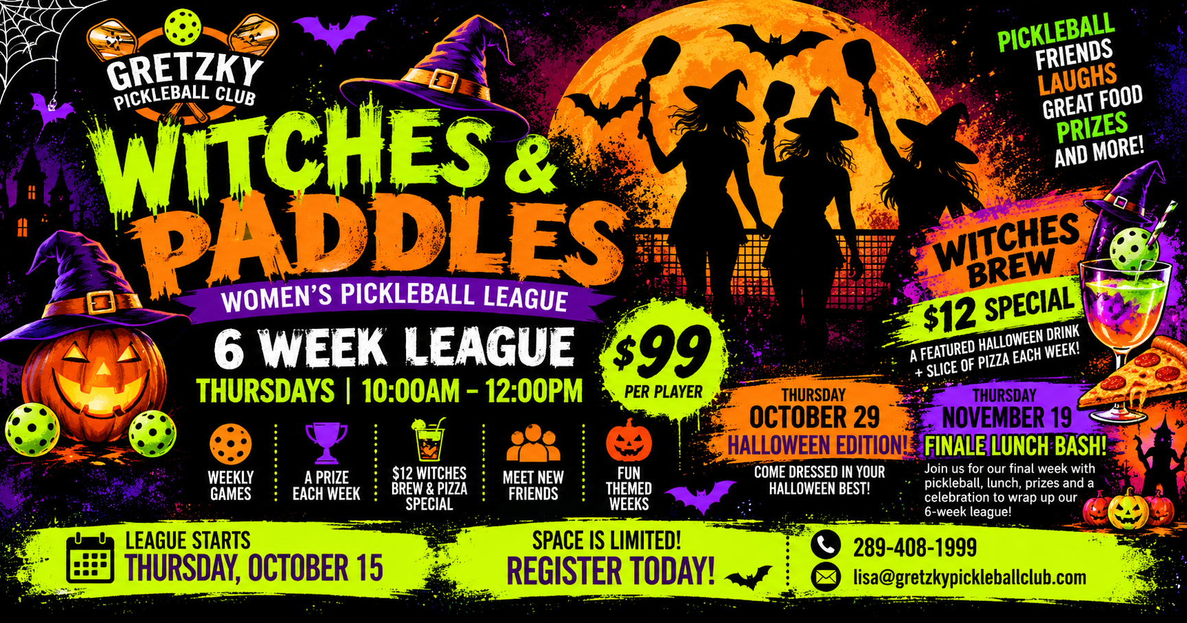 Witches and Paddles at Gretzky Pickleball Club