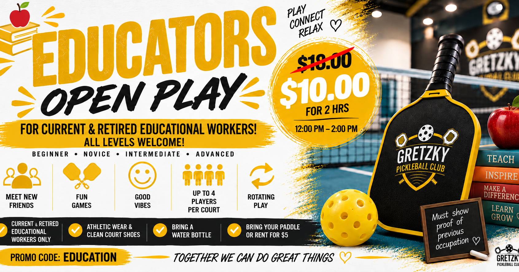 Educators Open Play at Gretzky Pickleball Club