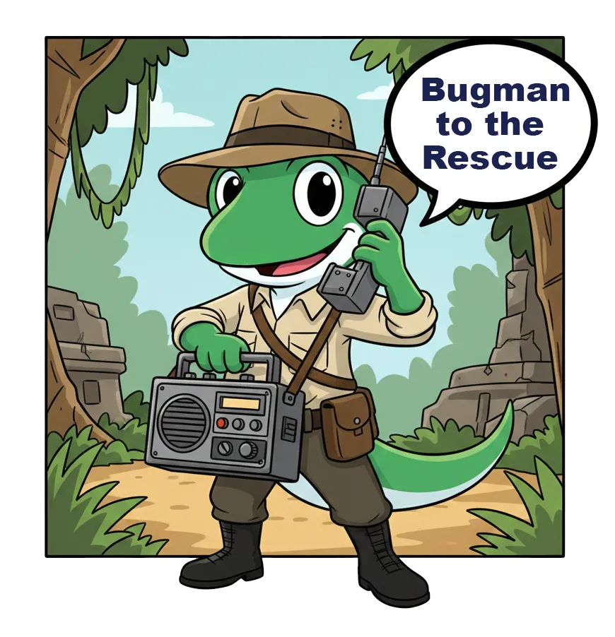 Haha the mascot using a walkie to call