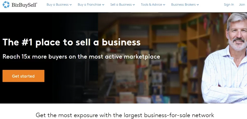 BizBuySell Homepage.