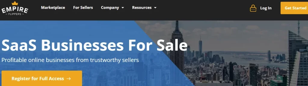 Empire Flippers Homepage.